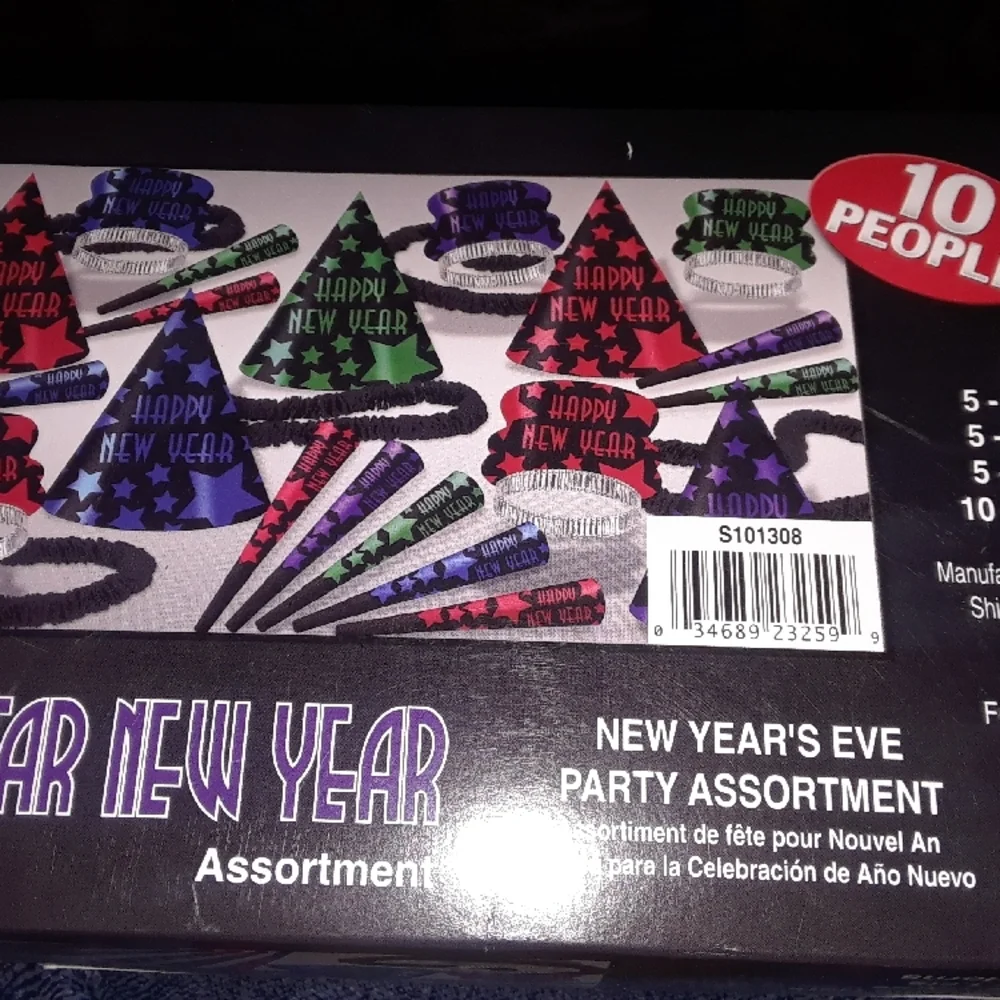 Happy New Year Party Supplies - Red and Black